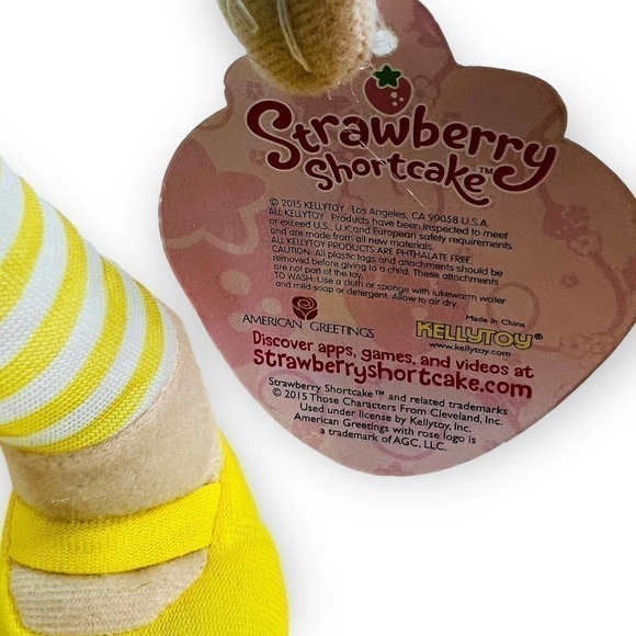 Vintage Strawberry Shortcake Lemon Meringue Tagged Plush Doll 14in Yellow - Picture 4 of 7